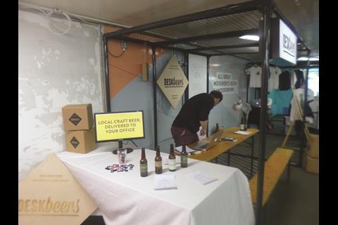 Desk Beer pop-up stall in Old Street underground staion
